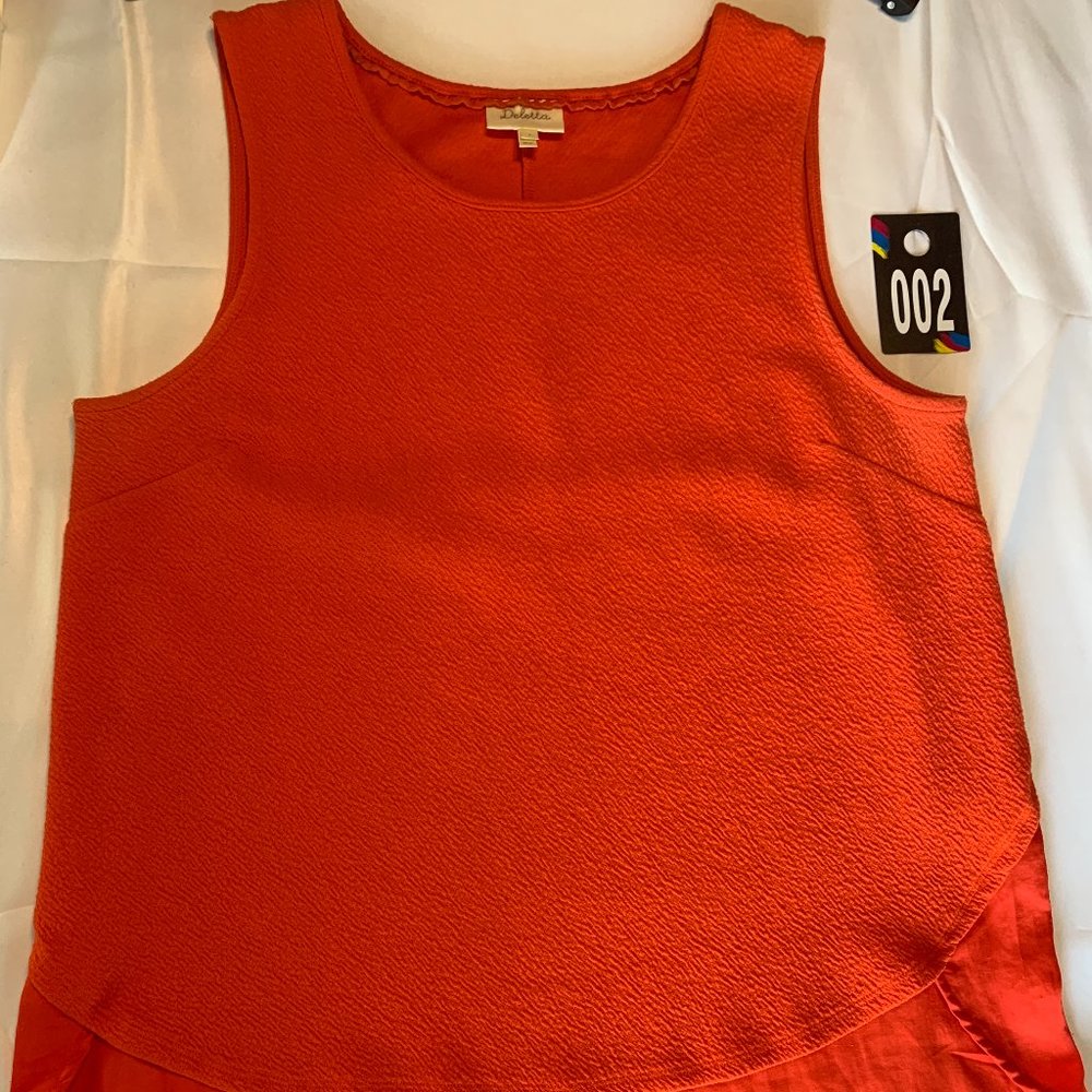 Anthropologie Deletta Women's Tank Orange Large 02